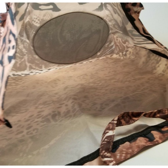 SHARIF Leopard Animal Print Nylon Large Shopper Tote Bag Lightweight - Picture 4 of 6